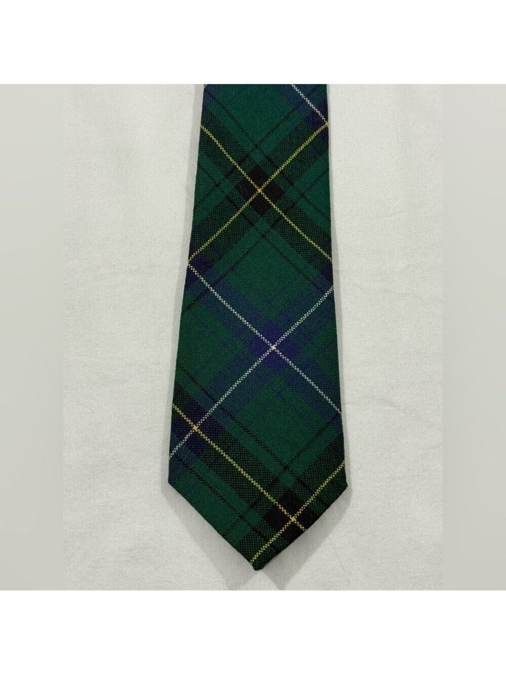 Henderson Scotland Green Tartan Plaid Tie Wool Classic Scottish Necktie